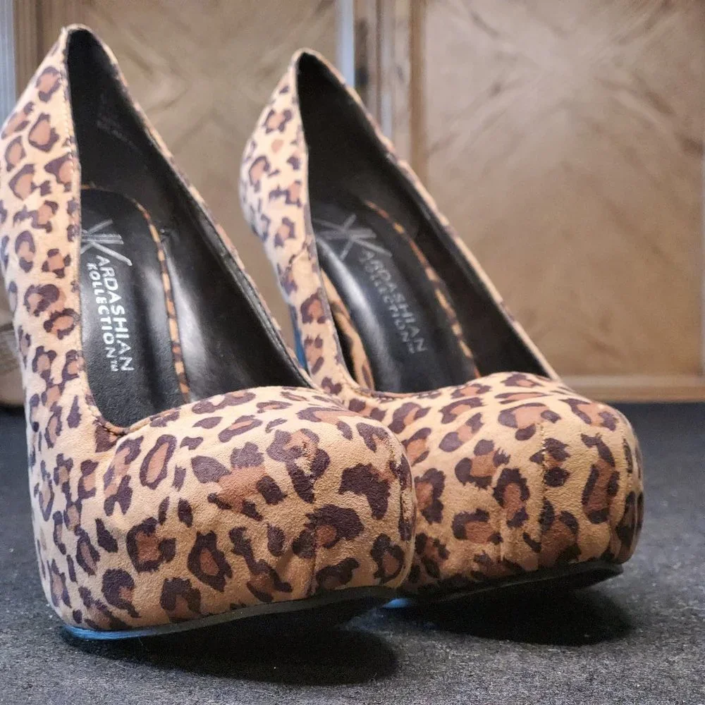 29) Kim Kardashian Leopard Stiletto Platforms 🔥 Sz. 6